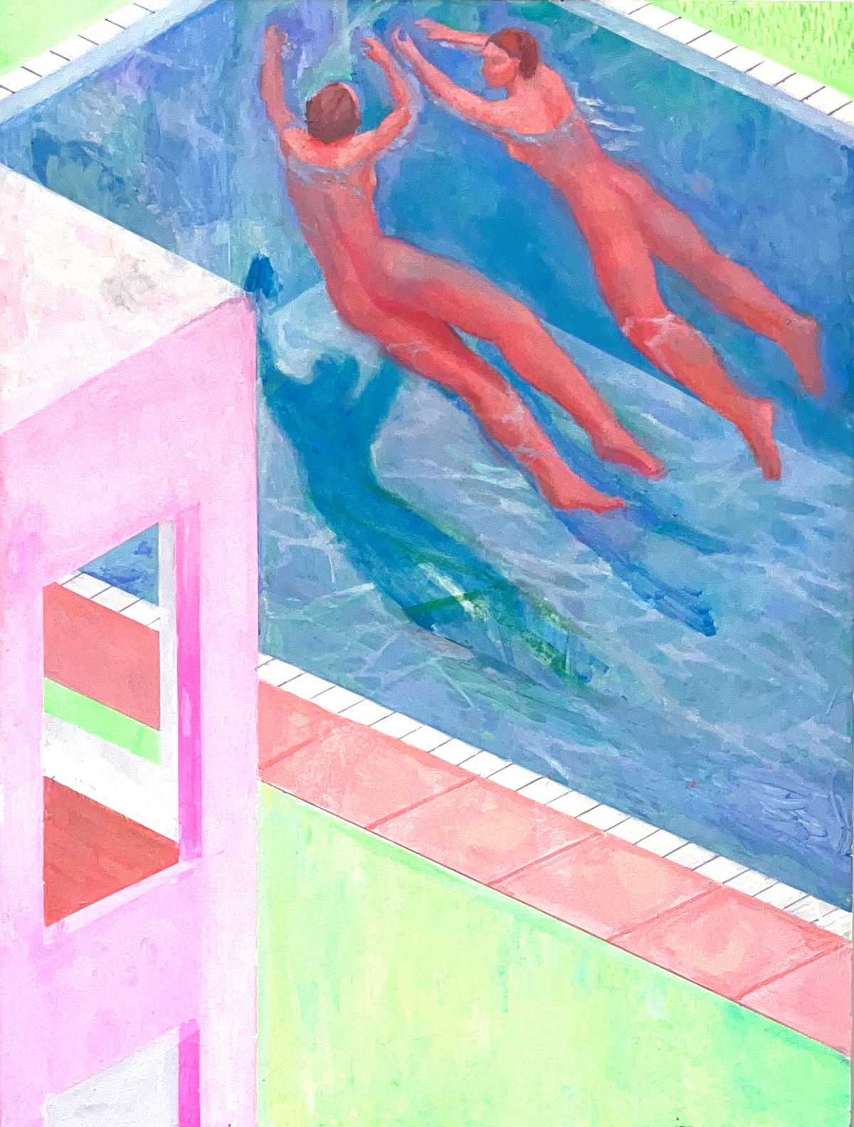 LES NAGEUSES Huile et acrylique sur bois, 116x89cm 2026