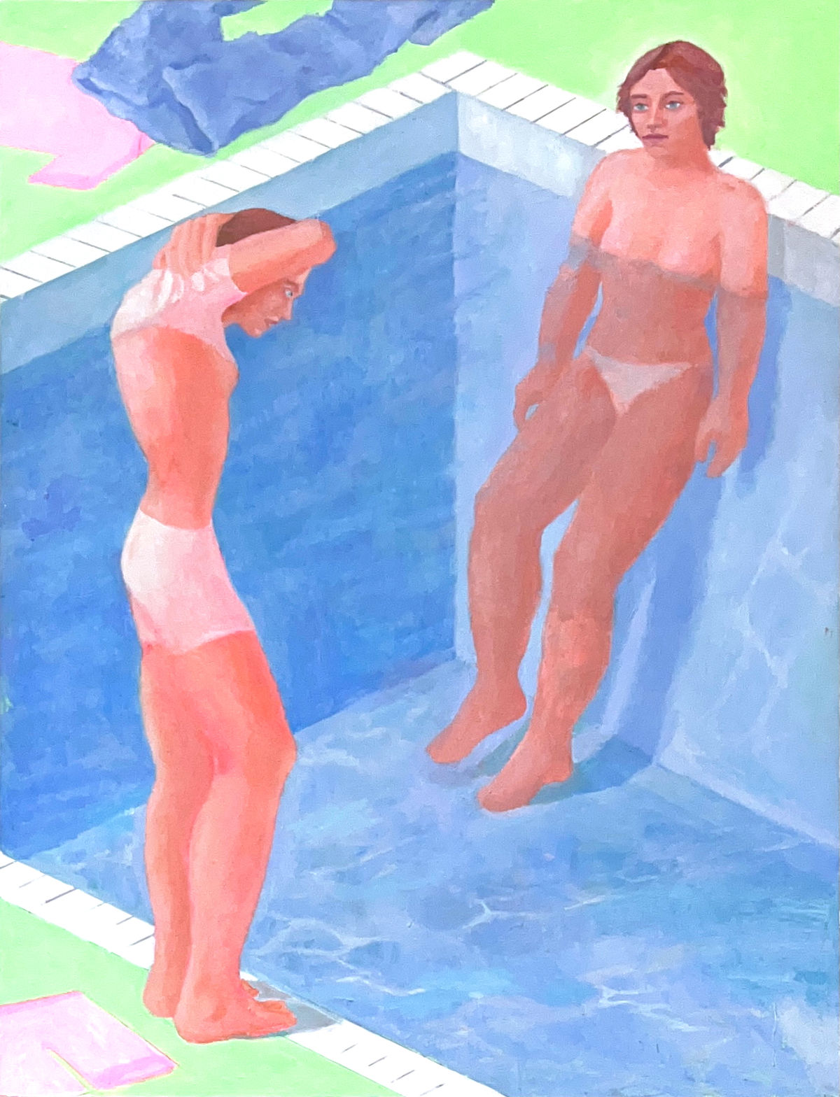 LA PISCINE Huile et acrylique sur bois, 116x89cm 2026