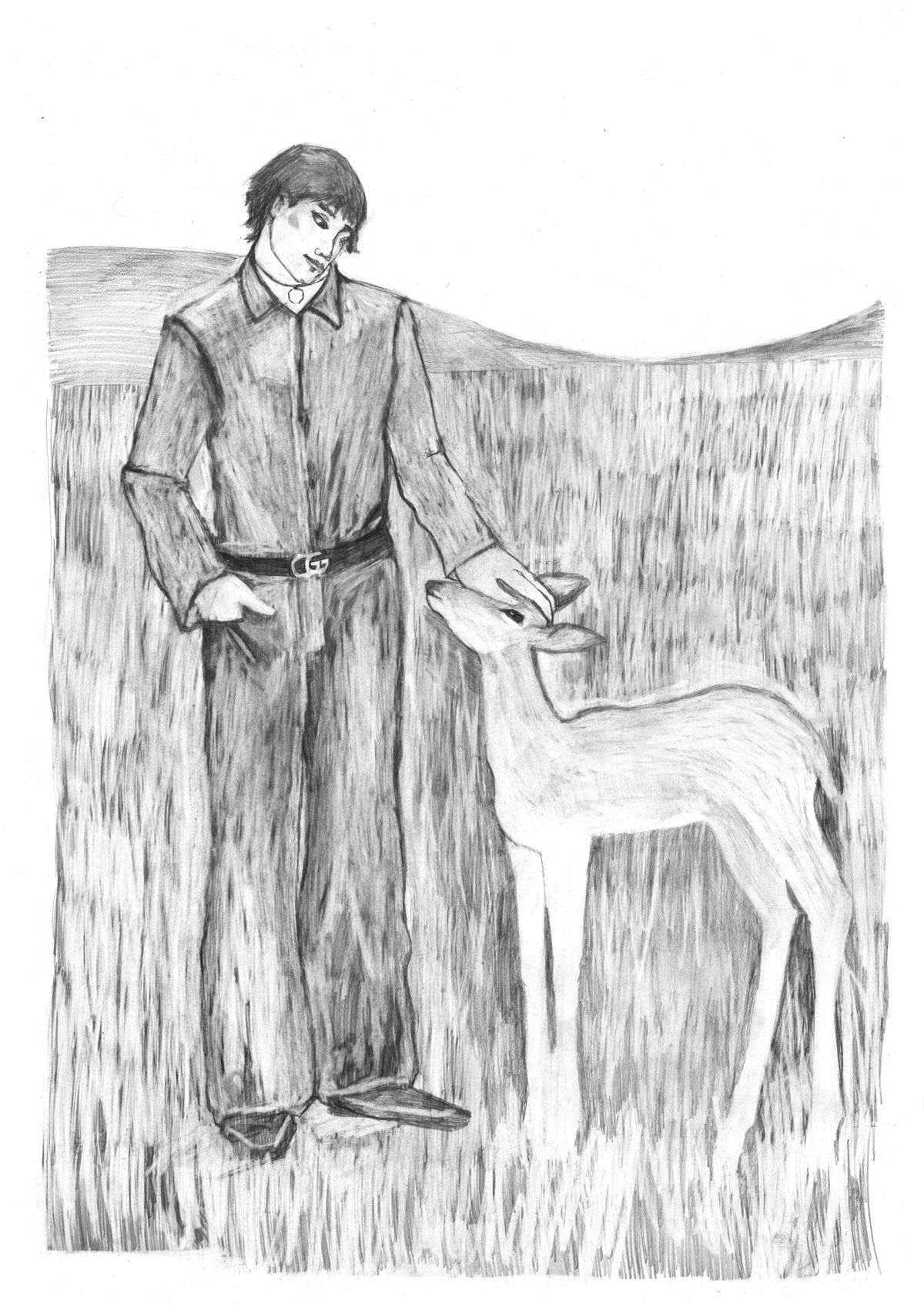 THE FIELD Crayon sur papier, 70x100cm 2026