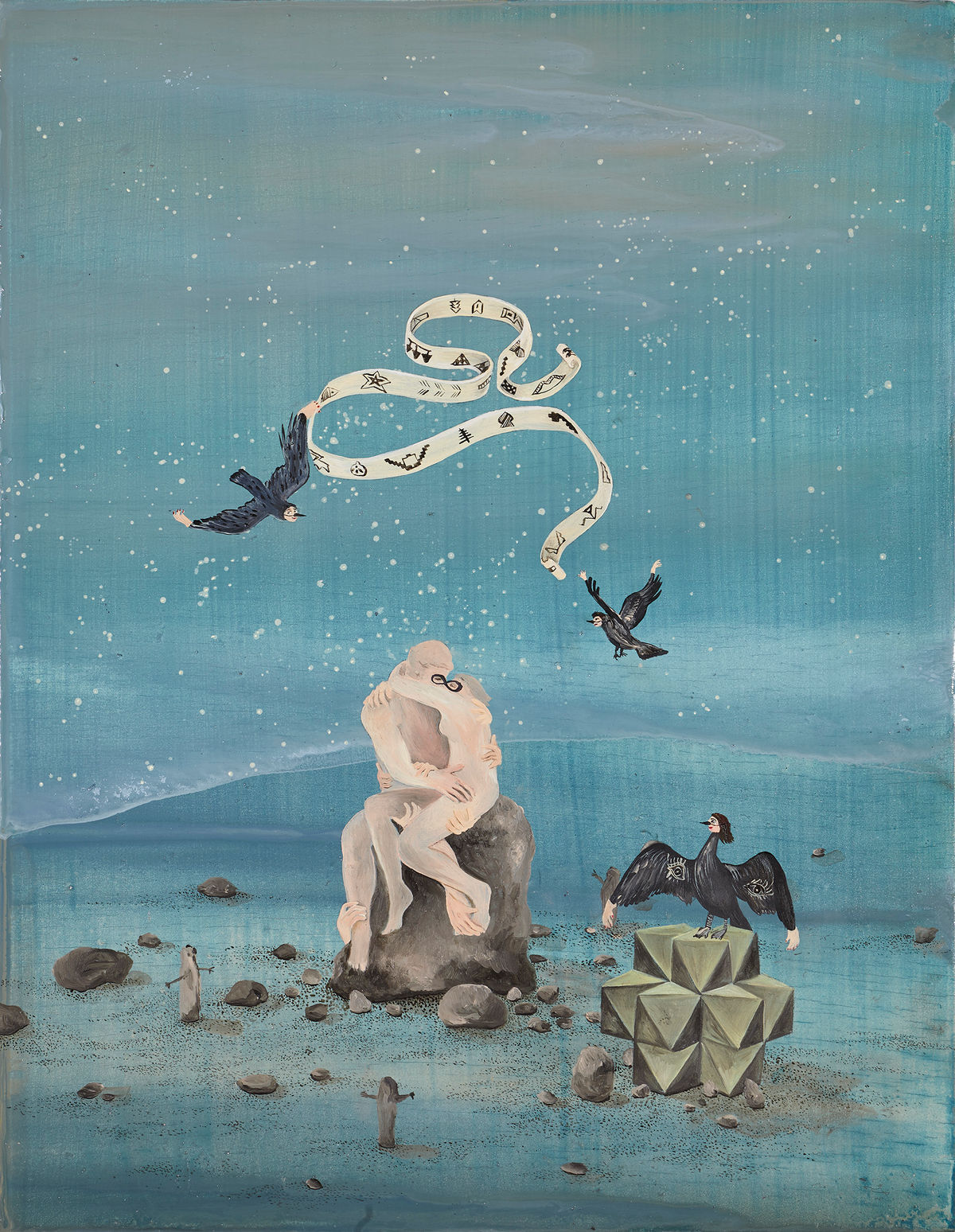 THE KISS D’après Rodin Huile sur bois, 27x35cm 2018